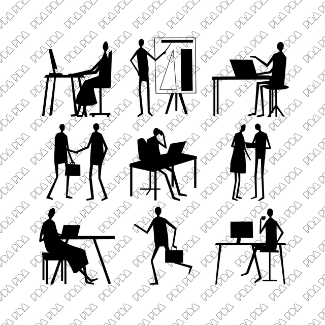 Japanese People - Working at the Office (11 characters) - Post Digital Architecture — Free and Affordable Resources for Architects