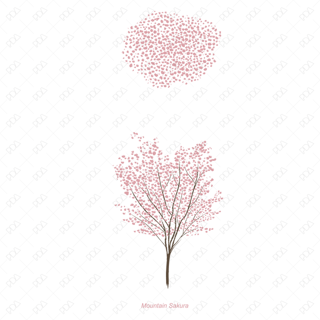 Vector and PNG Colorful Japanese Style Trees (Recommended) - Post Digital Architecture — Free and Affordable Resources for Architects