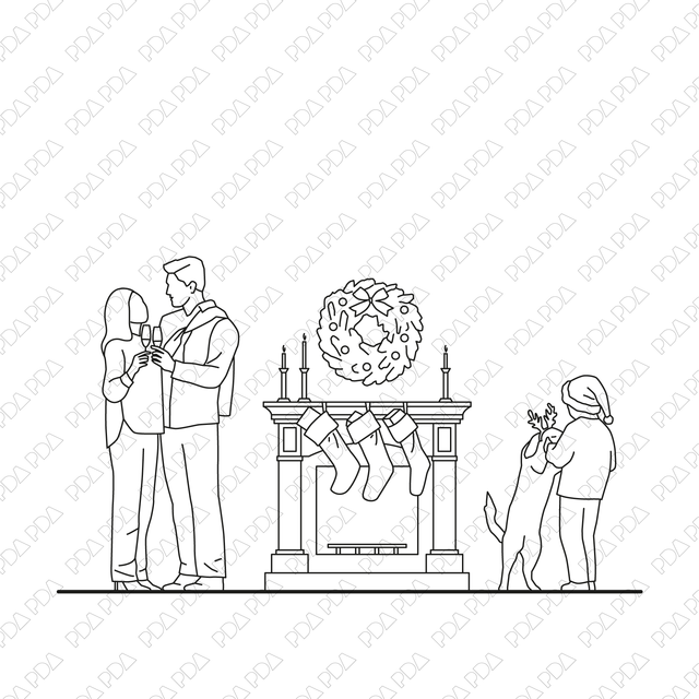 Christmas Set (Front and side view) - Post Digital Architecture — Free and Affordable Resources for Architects
