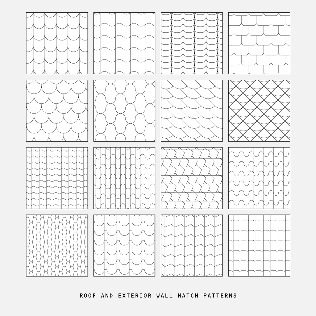 Pattern Library - Roof and Wall Hatch Patterns | Digital Architecture
