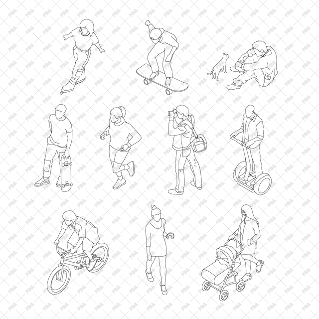 CAD, Vector Isometric Street People - Post Digital Architecture — Free and Affordable Resources for Architects