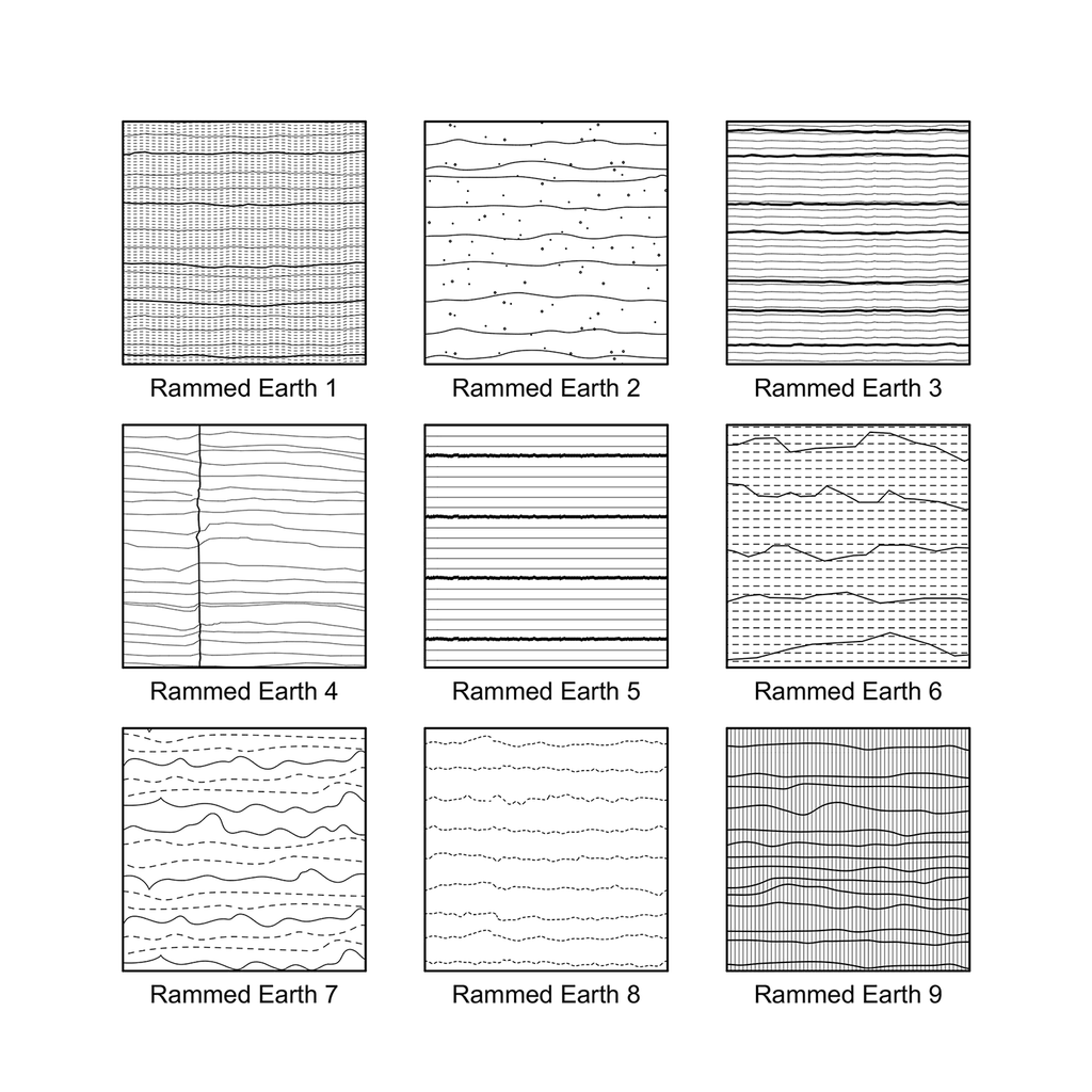 ArchiCAD Vector Fills - Rammed Earth Surface Patterns