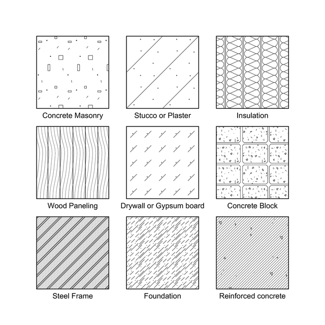 ArchiCAD Wall Cross Section Vector Fills (Patterns)