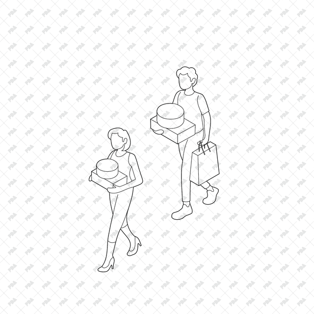 CAD, Vector, PNG Queues in Axonometric View - Post Digital Architecture — Free and Affordable Resources for Architects