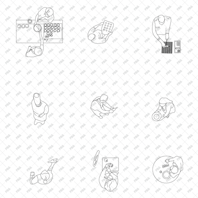 CAD and Vector Top View People, Plants and Objects Multi-Pack (11 in 1) - Post Digital Architecture — Free and Affordable Resources for Architects