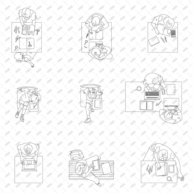 CAD and Vector Top View People, Plants and Objects Multi-Pack (11 in 1) - Post Digital Architecture — Free and Affordable Resources for Architects