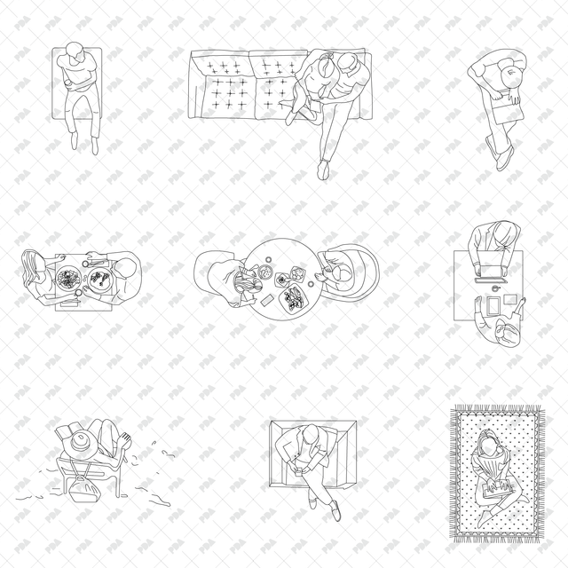 CAD and Vector Top View People, Plants and Objects Multi-Pack (11 in 1) - Post Digital Architecture — Free and Affordable Resources for Architects