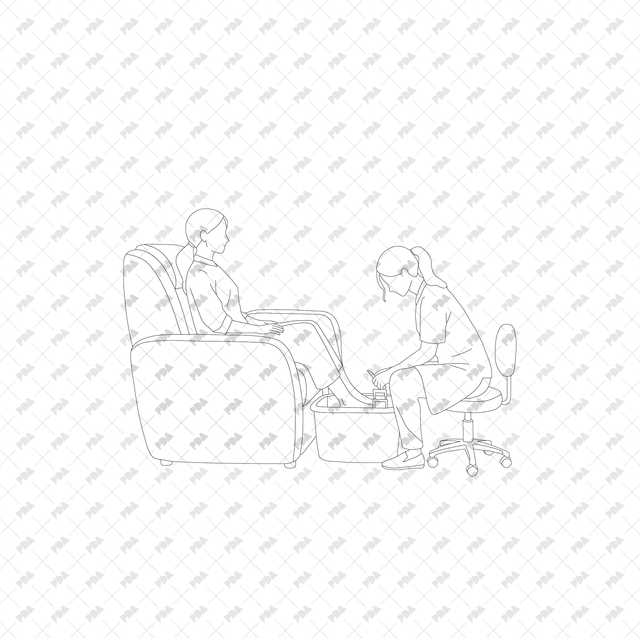 CAD, Vector, PNG Beauty Salon in Side and Front View - Post Digital Architecture — Free and Affordable Resources for Architects