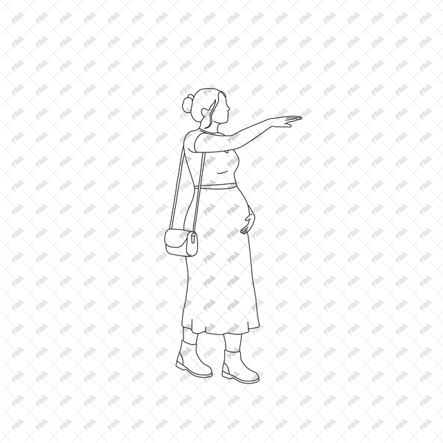 CAD, Vector, PNG Characters Shopping in Side View - Post Digital Architecture — Free and Affordable Resources for Architects