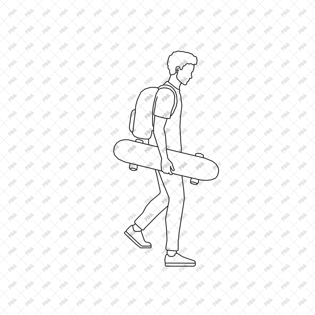 CAD, Vector, PNG People Going Up and Down Stairs in Side View - Post Digital Architecture — Free and Affordable Resources for Architects