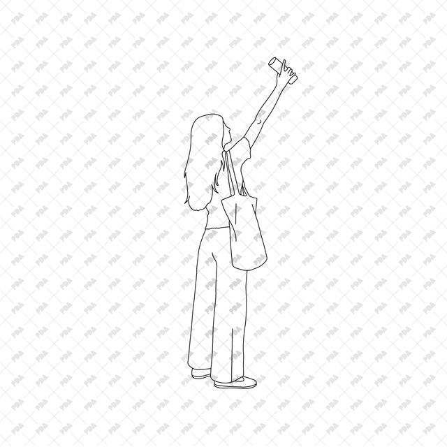 CAD, Vector, PNG Characters Shopping in Side View - Post Digital Architecture — Free and Affordable Resources for Architects