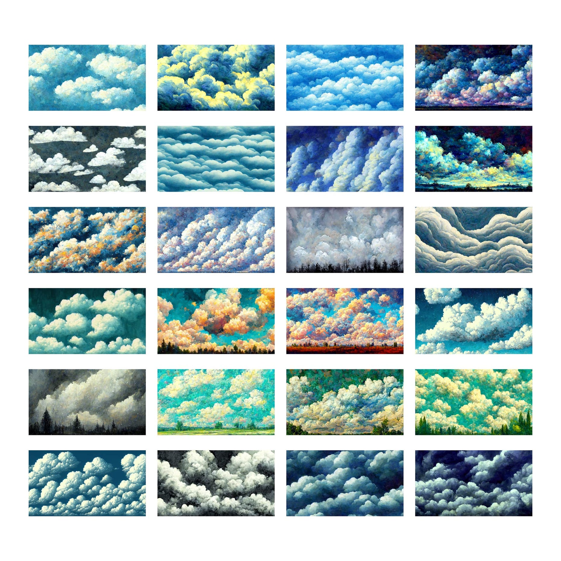 Dramatic Sky Backgrounds Set & Clouds Set for Architecture
