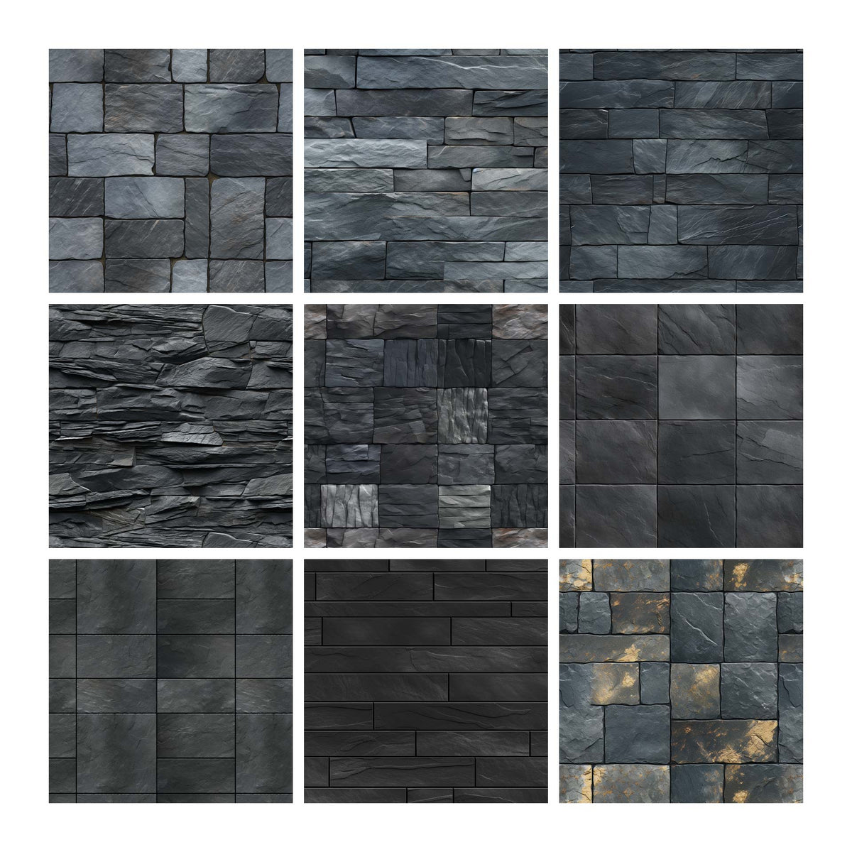 Sample Library Stone Pattern Library - Seamless Slate Stone Textures