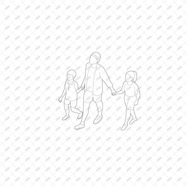 CAD, Vector, PNG Families at the Park in Isometric View - Post Digital Architecture — Free and Affordable Resources for Architects