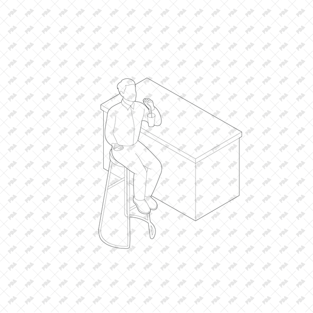 CAD, Vector, PNG People Enjoying at a Café in Isometric View - Post Digital Architecture — Free and Affordable Resources for Architects