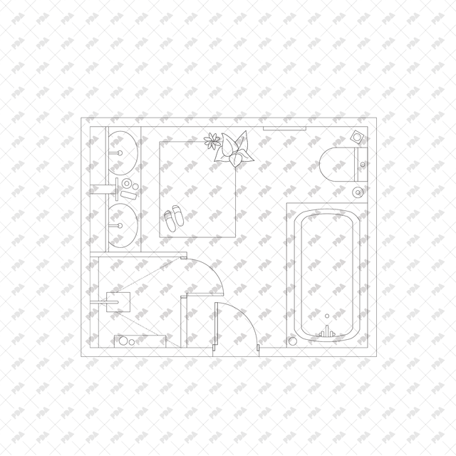 CAD, Vector, PNG Bathroom Layouts in Top View - Post Digital Architecture — Free and Affordable Resources for Architects