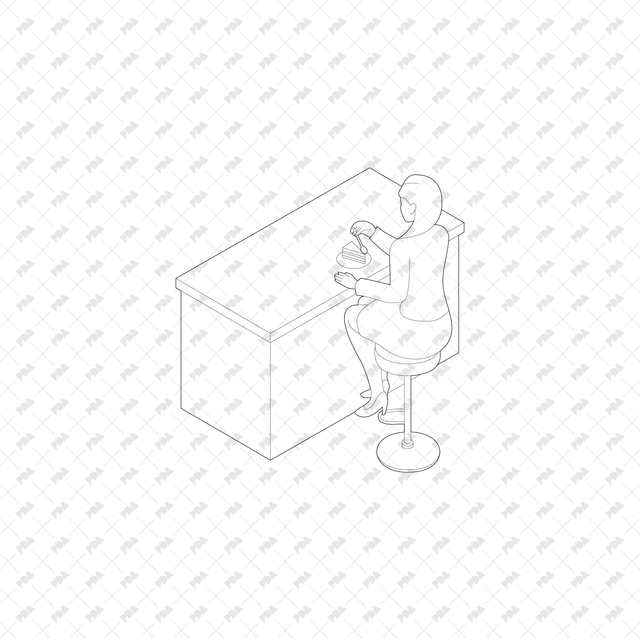CAD, Vector, PNG People Enjoying at a Café in Isometric View - Post Digital Architecture — Free and Affordable Resources for Architects