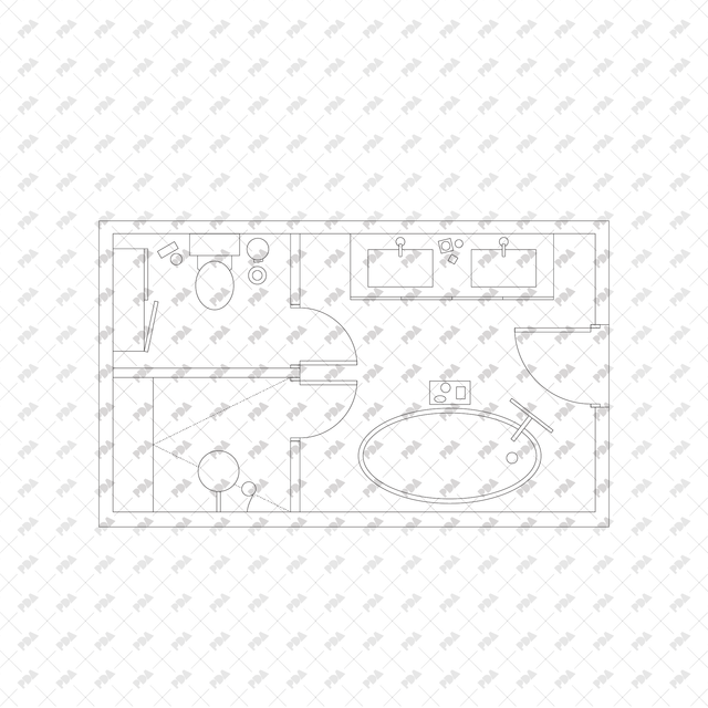 CAD, Vector, PNG Bathroom Layouts in Top View - Post Digital Architecture — Free and Affordable Resources for Architects