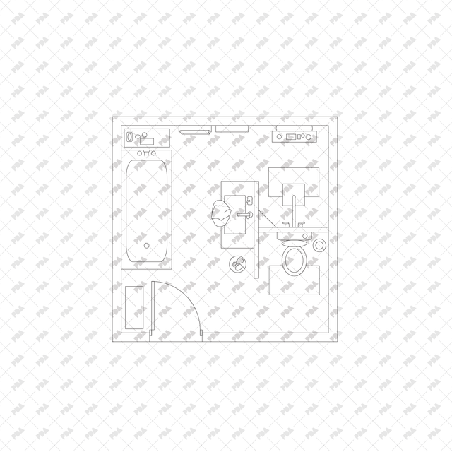 CAD, Vector, PNG Bathroom Layouts in Top View - Post Digital Architecture — Free and Affordable Resources for Architects