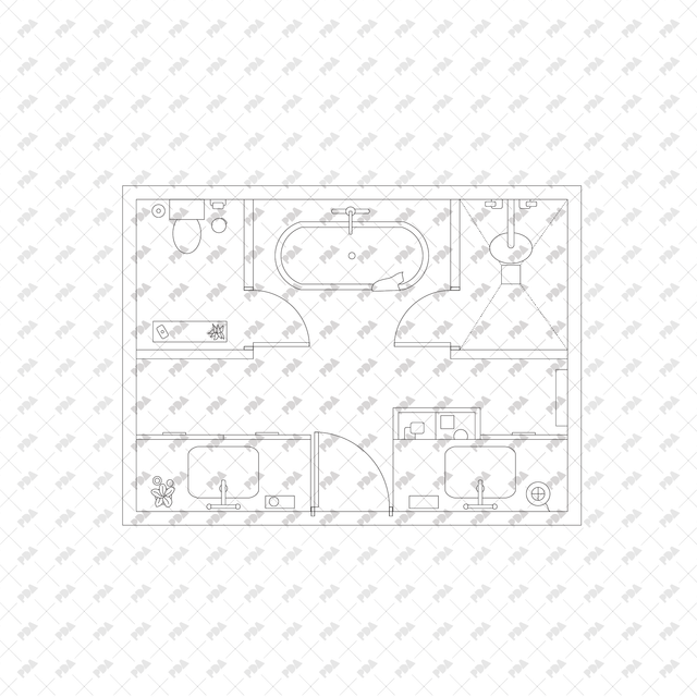CAD, Vector, PNG Bathroom Layouts in Top View - Post Digital Architecture — Free and Affordable Resources for Architects
