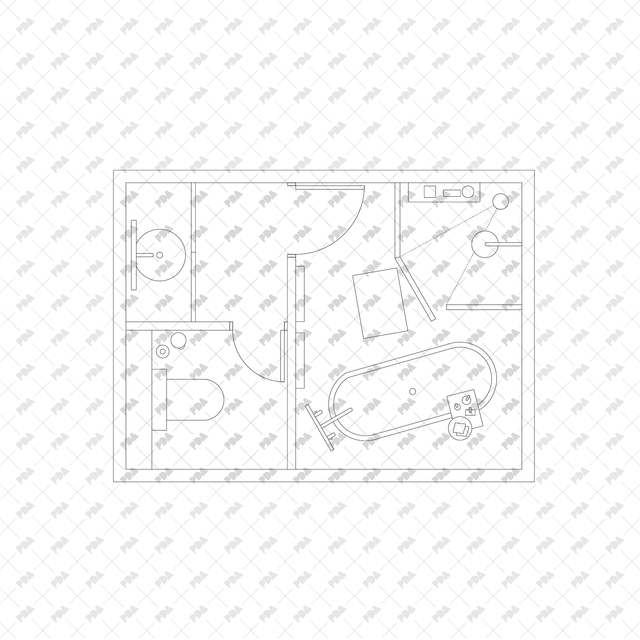 CAD, Vector, PNG Bathroom Layouts in Top View - Post Digital Architecture — Free and Affordable Resources for Architects