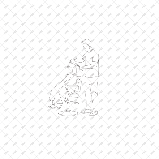 CAD, Vector, PNG Beauty Salon in Side and Front View - Post Digital Architecture — Free and Affordable Resources for Architects