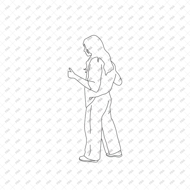 CAD, Vector, PNG Characters Shopping in Side View - Post Digital Architecture — Free and Affordable Resources for Architects