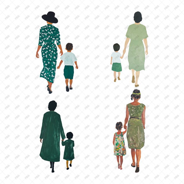 PNG Cutout Mothers with Child in Back View - Post Digital Architecture — Free and Affordable Resources for Architects