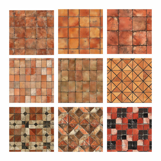 Illustrator Pattern Library - Seamless Terracotta Tile Textures