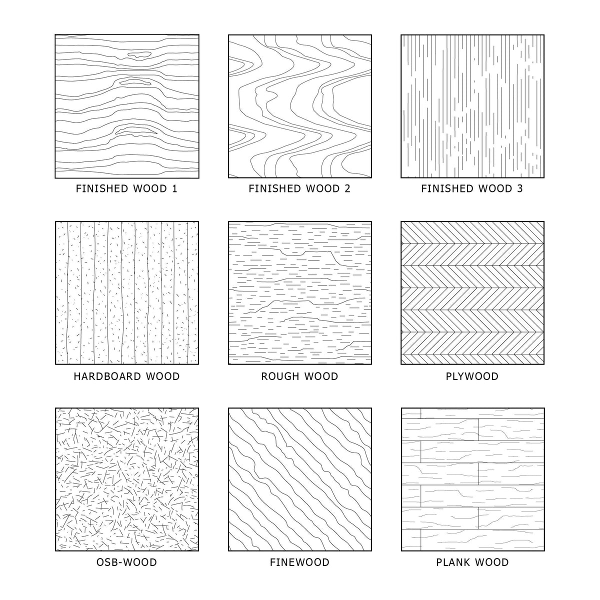 Manual Pattern Library Illustrator Pattern Library - Wooden Patterns 2