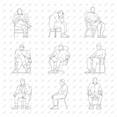 CAD, Vector Men Sitting