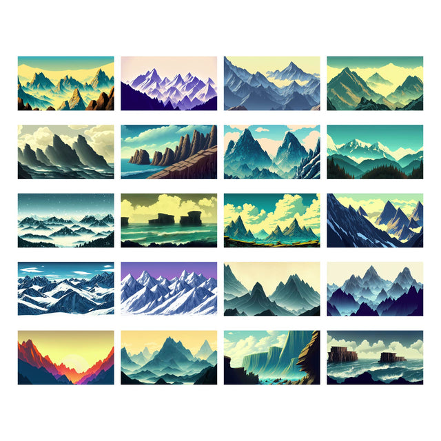 Mountain Backgrounds in Japanese Illustration Style - Post Digital Architecture — Free and Affordable Resources for Architects