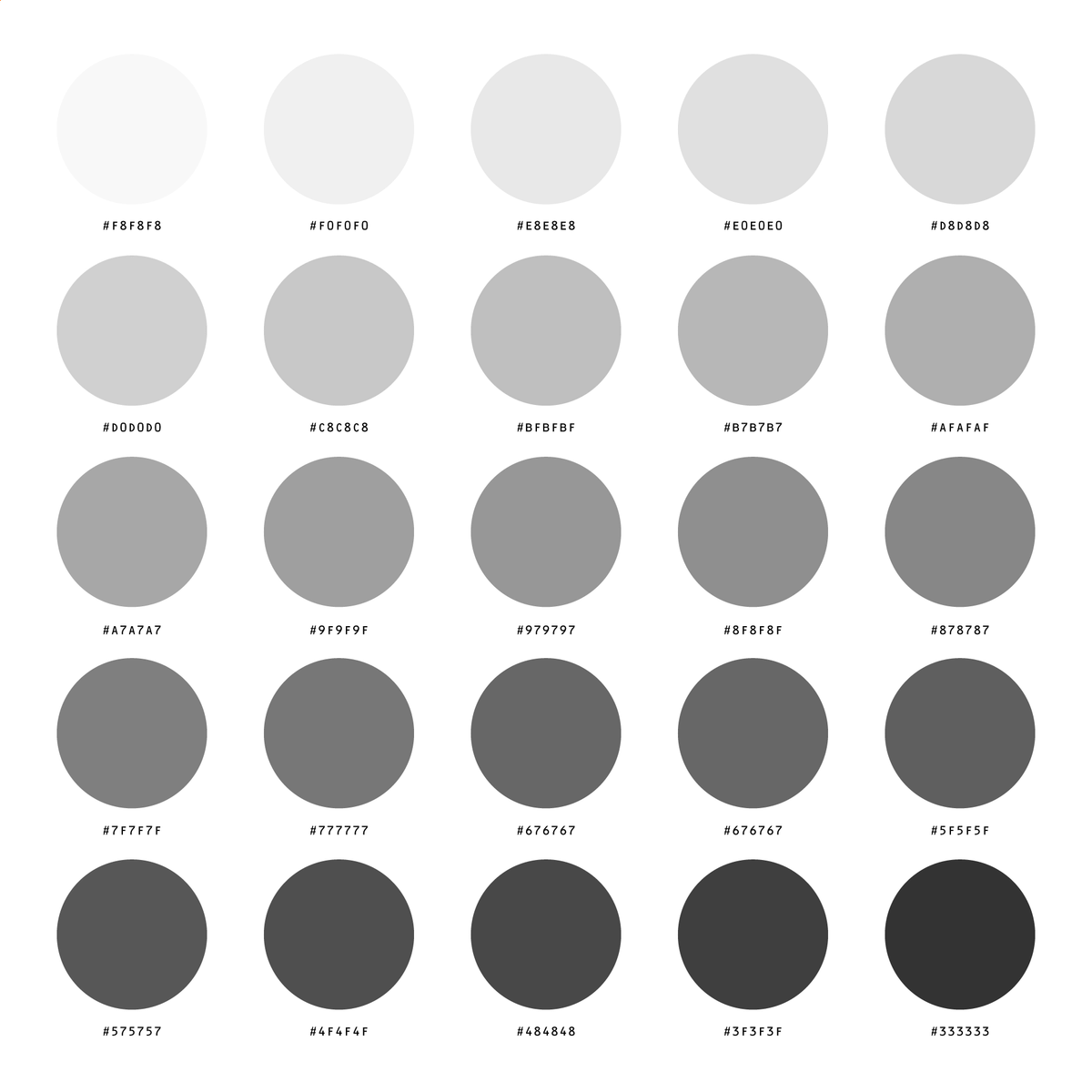 Illustrator Swatches Library - Grey Hues