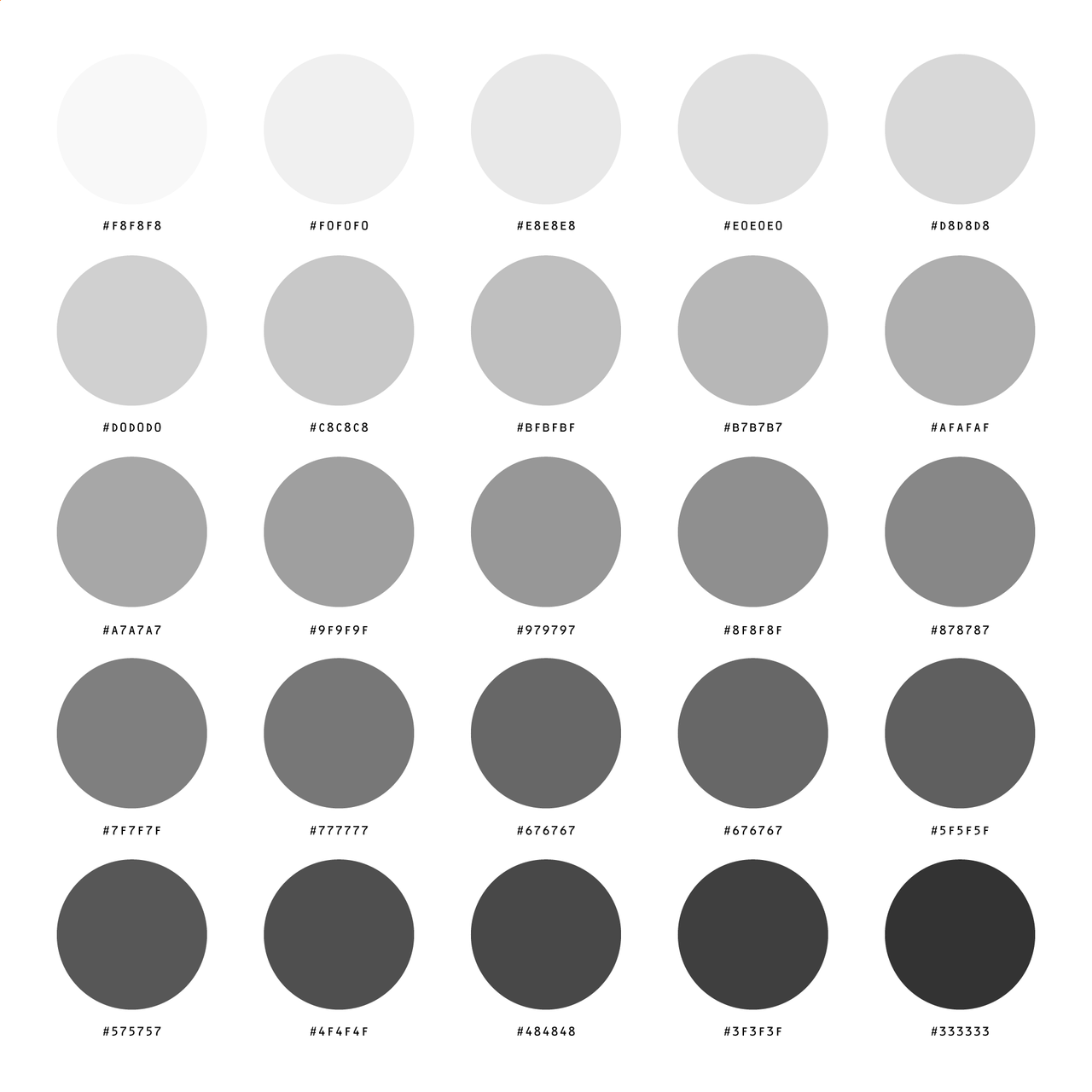 Illustrator Swatches Library - Grey Hues