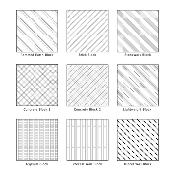 Wall Cross Section Patterns for Adobe Illustrator
