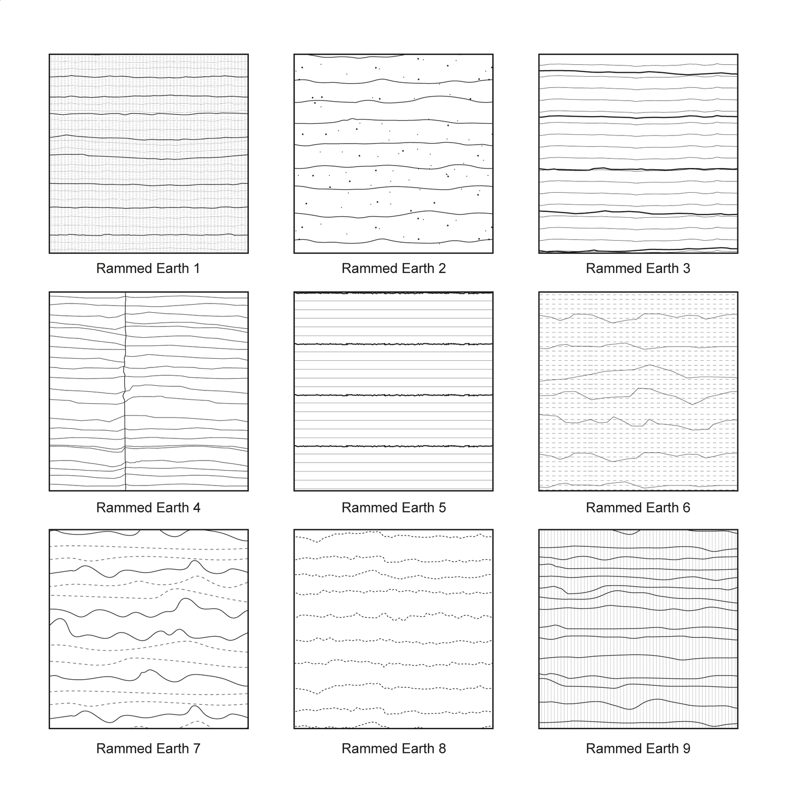 Illustrator Pattern Library - Rammed Earth Patterns