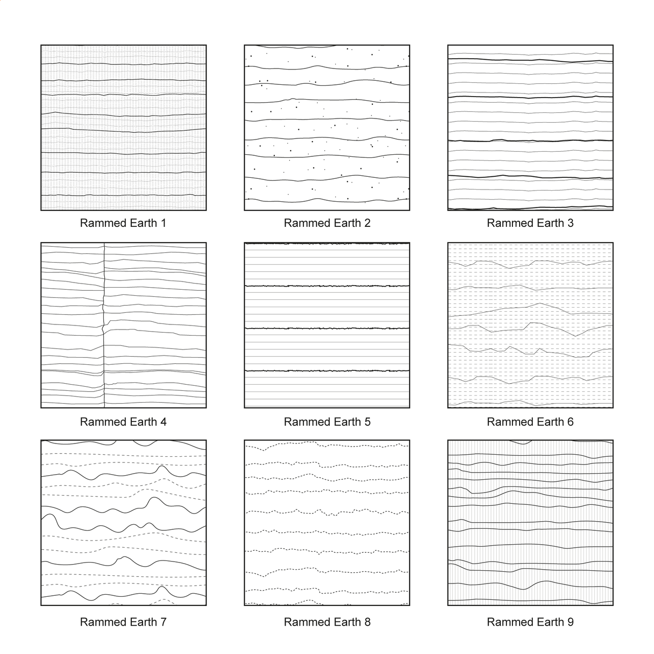 Erath Pattern Illustrator Pattern Library - Rammed Earth Patterns