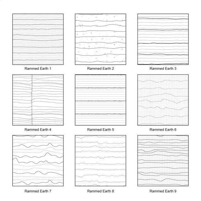 Illustrator Pattern Library - Rammed Earth Patterns