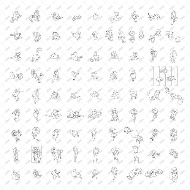 CAD, Vector Characters in Top View Multi-Pack