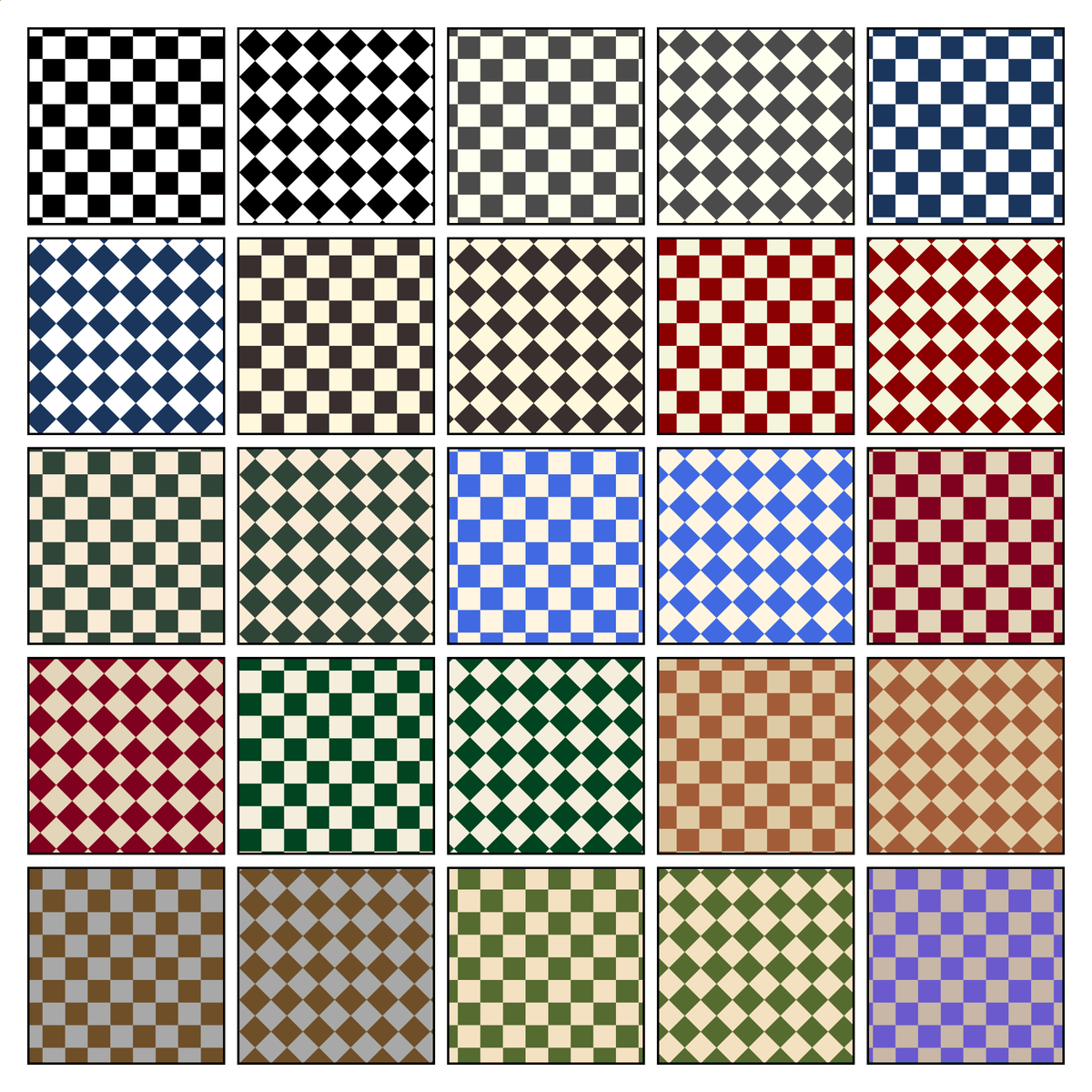 Illustrator Harlequin Pattern Tiles – 25 Editable Vectors
