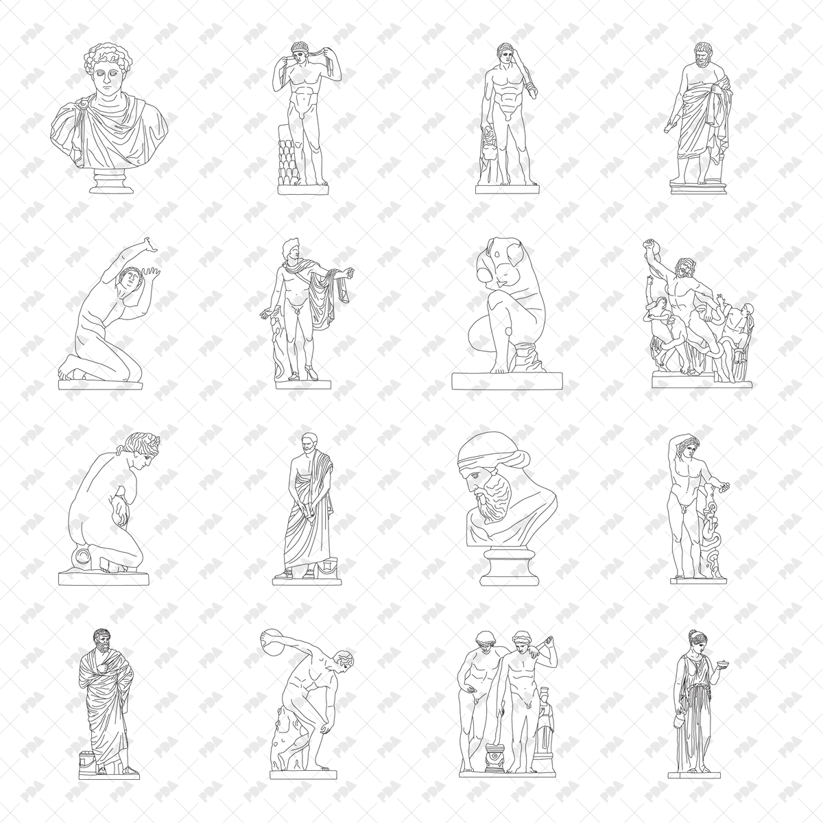 PNG Cutout Ancient Statues (49 PNGs)