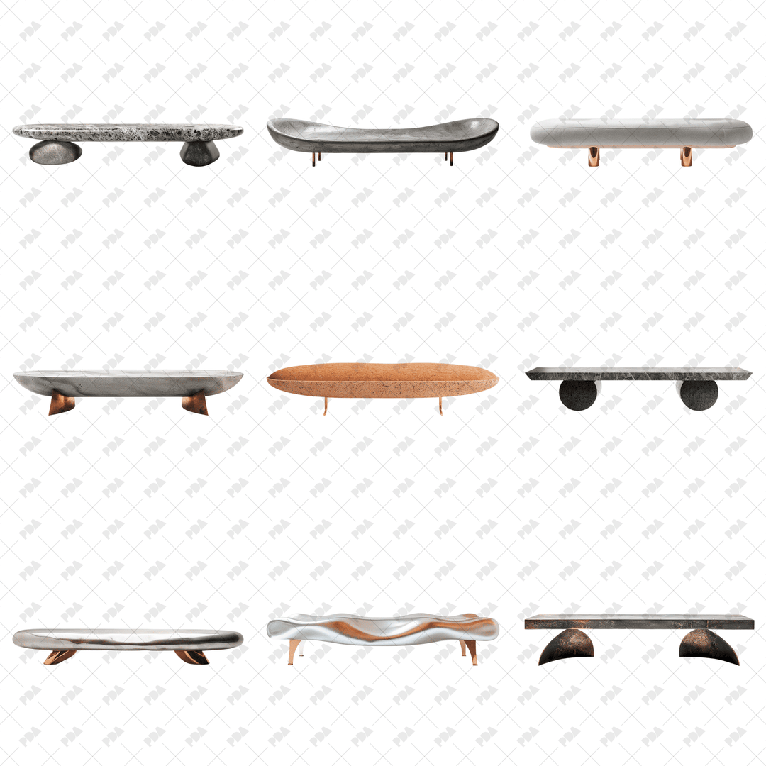 PNG Modern Benches for Architectural Drawings