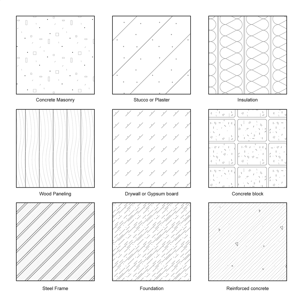 Illustrator Pattern Library - Wall Cross Section Big Set | Post Digital ...