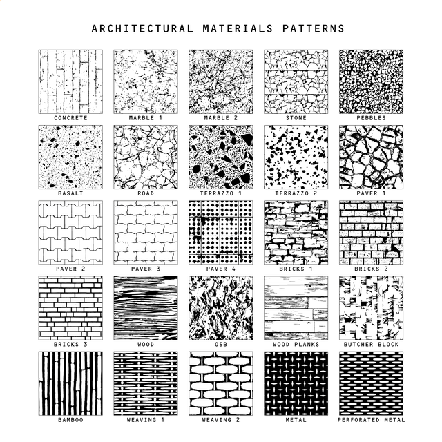 Illustrator Pattern Library - Architectural Materials Set