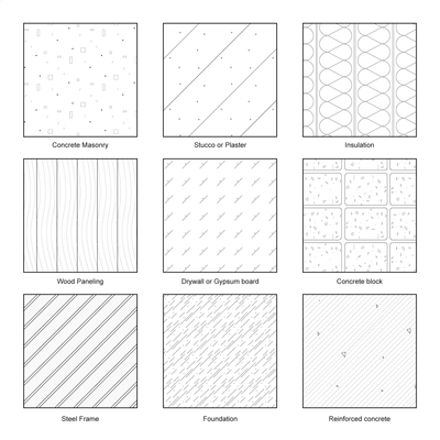 Illustrator Pattern Library - Wall Cross Section Patterns 2