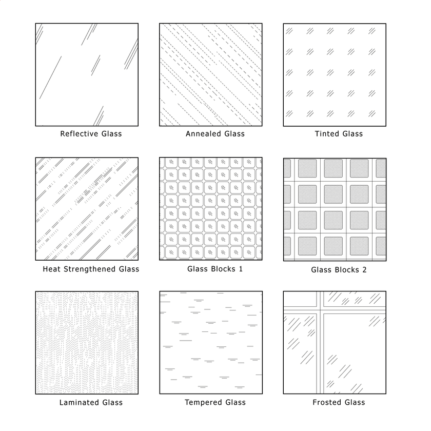 Continuous Linear Window Pattern Illustrator Pattern Library - Glass Patterns