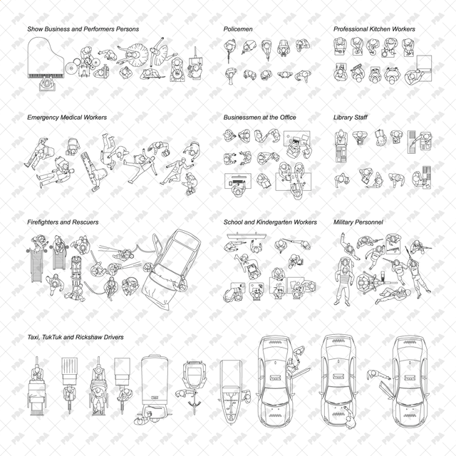 CAD, Vector People in Top View - Post Digital Architecture — Free and Affordable Resources for Architects