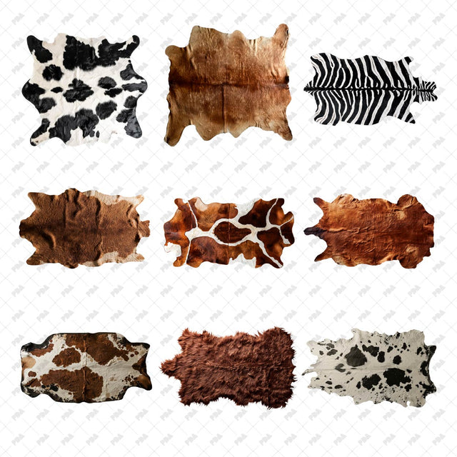 PNG Fake Animal Skin Carpets and Rugs Set