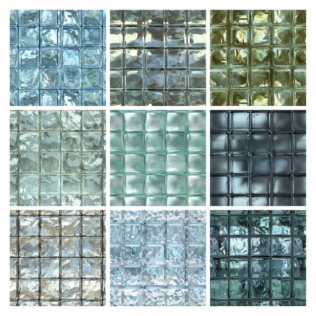 Photoshop, Illustrator Pattern Library - Glass Blocks, Bricks Textures