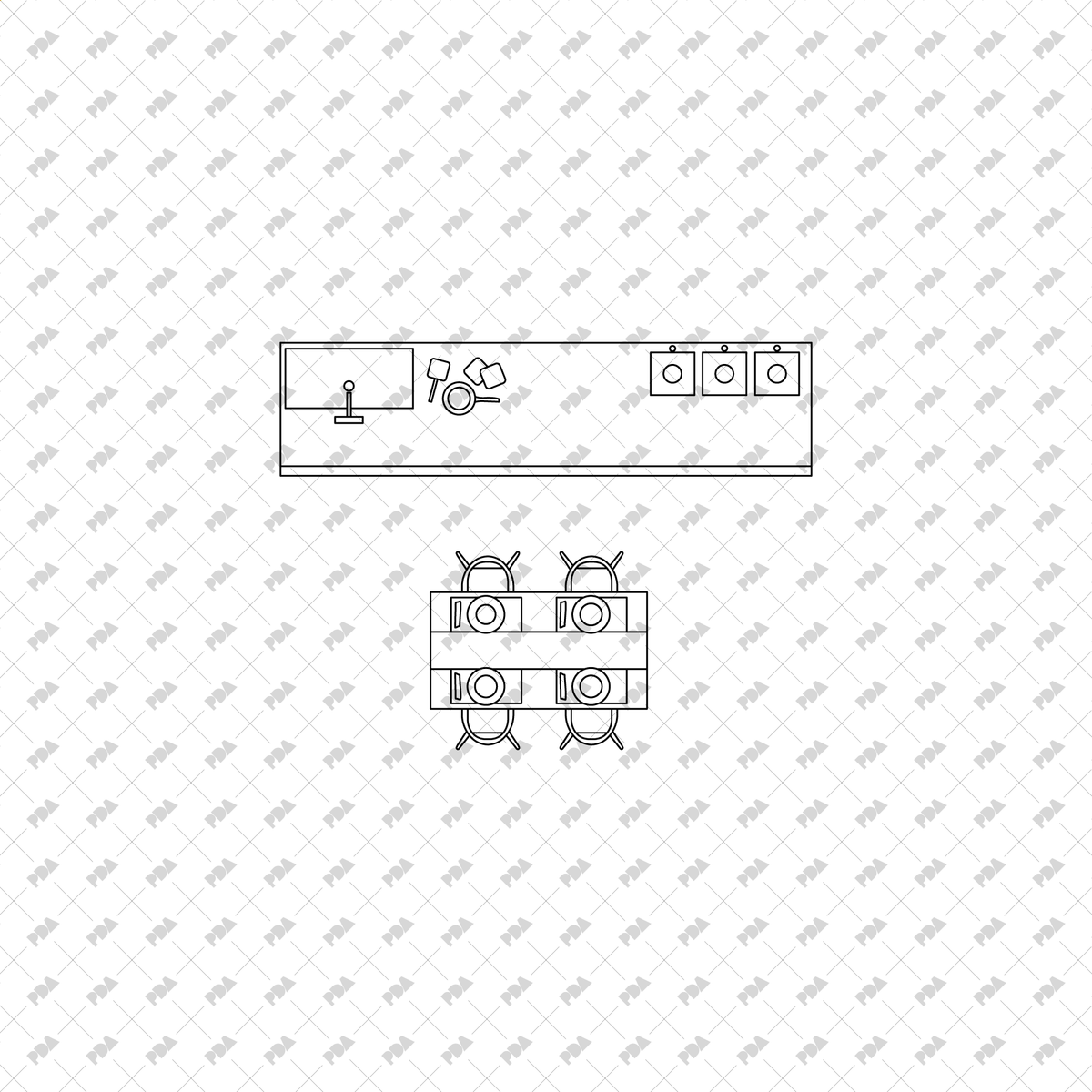 CAD, Vector, PNG Sofas in Top View